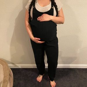 Black maternity overalls
